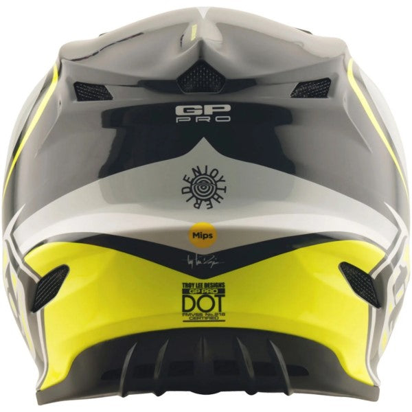 Casque de Motocross GP Pro Crossover MIPS Gris/Jaune de dos