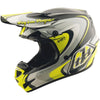 Casque de Motocross GP Pro Crossover MIPS Gris/Jaune incliné de face