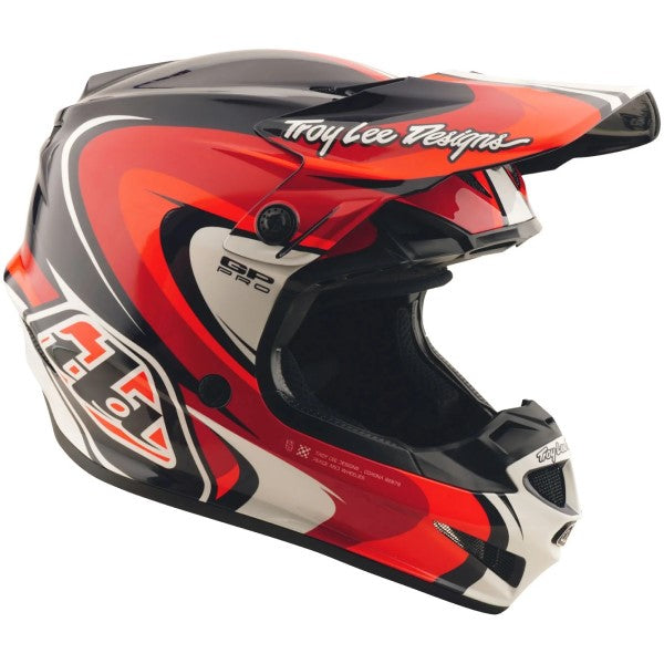 Casque de Motocross GP Pro Crossover MIPS Gris/Rouge incliné de gauche