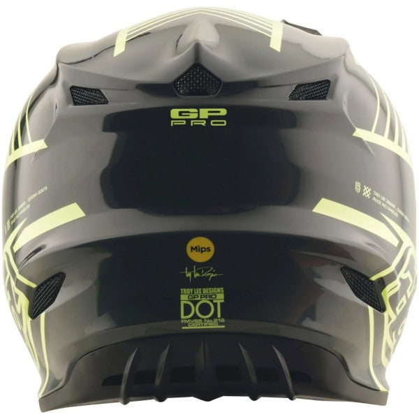 Casque de Motocross GP Pro Segment MIPS Haute-Visibilité/Noir de dos