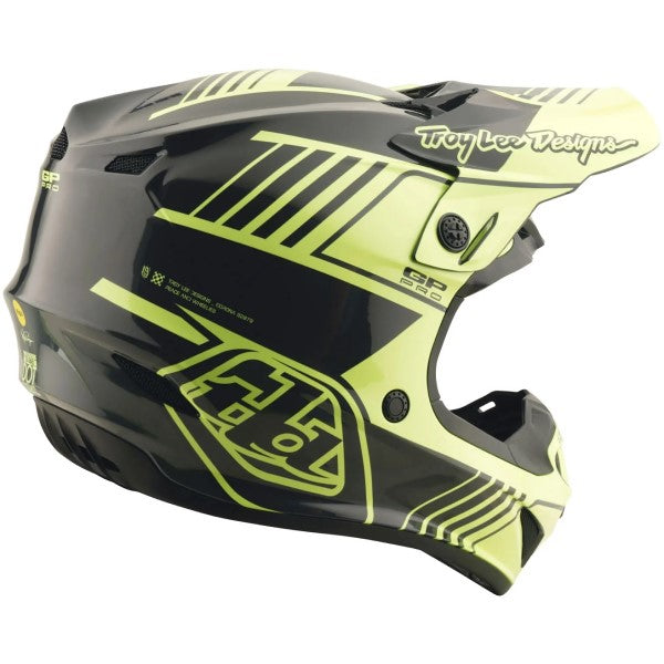Casque de Motocross GP Pro Segment MIPS Haute-Visibilité/Noir incliné de dos