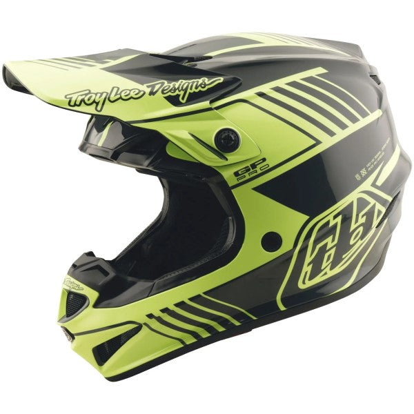 Casque de Motocross GP Pro Segment MIPS Haute-Visibilité/Noir incliné de droite