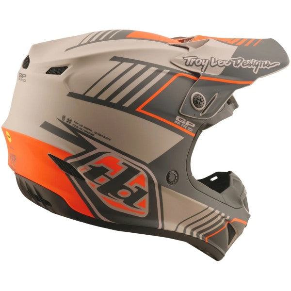 Casque de Motocross GP Pro Segment MIPS Brun/Orange incliné de dos