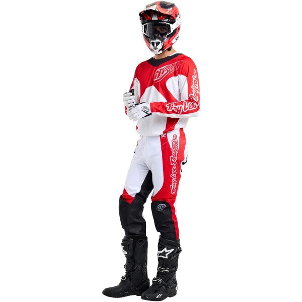 Pantalon de Motocross GP Pro Frames Noir/Blanc/Rouge essayage incliné de face
