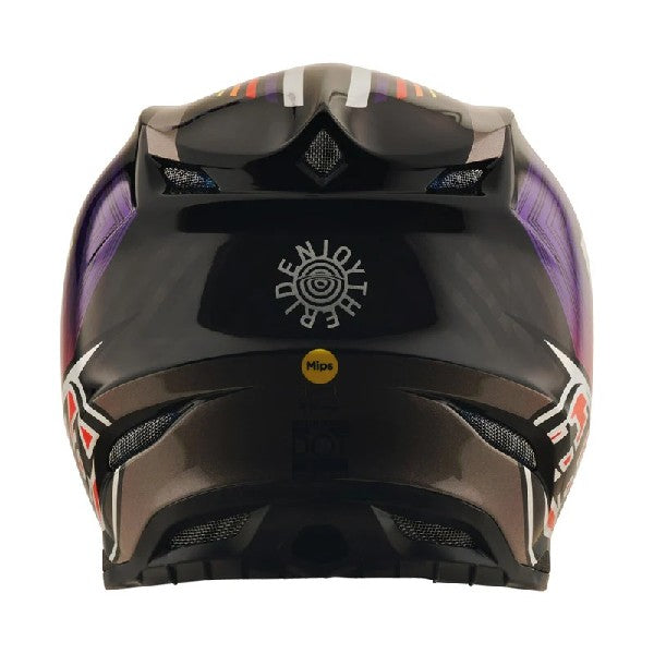 Casque de Motocross SE5 Stripes Carbone Noir/Mauve, Dos