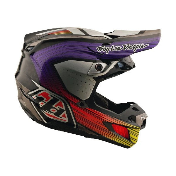 Casque de Motocross SE5 Stripes Carbone Noir/Mauve, côté drooit