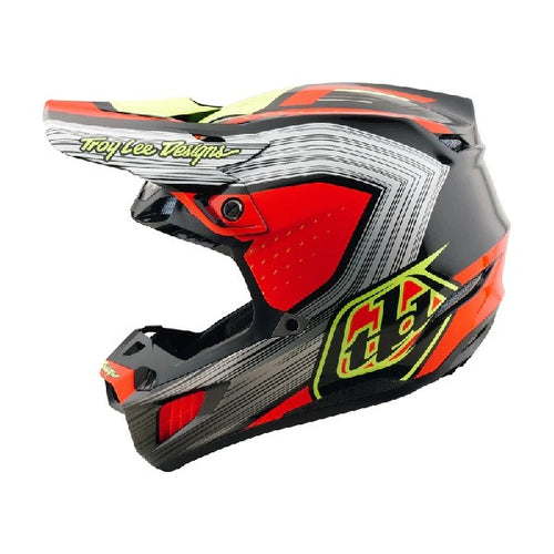 Casque de Motocross SE5 Composite Stripes Noir/Rouge, côté gauche