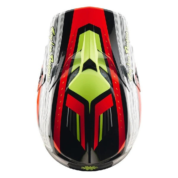 Casque de Motocross SE5 Composite Stripes Noir/Rouge, Dessus