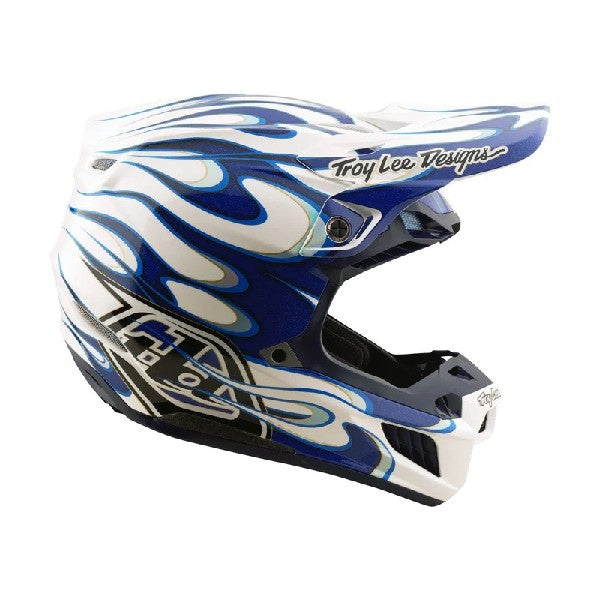Casque de Motocross SE5 Composite Torched Troy Lee Designs Bleu, côté droit