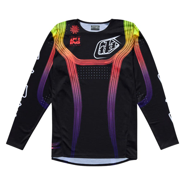 Chandail de Motocross SE Pro Stripes Troy Lee Designs Noir/Multicolore, de face