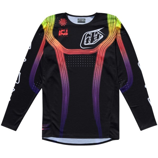 Chandail de Motocross SE Pro Stripes Junior Noir/Multicolore de face
