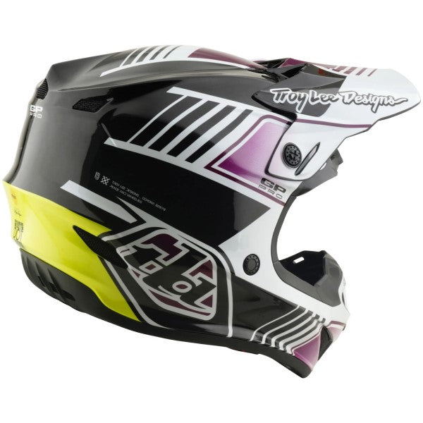 Casque de Motocross GP Pro Segment MIPS Noir/Jaune incliné de dos
