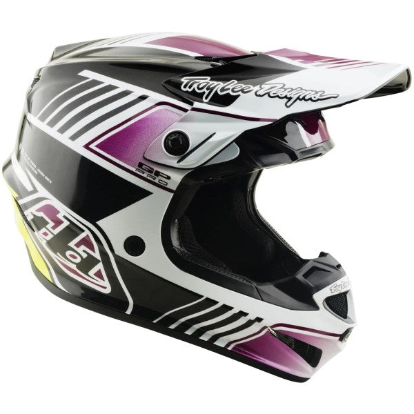 Casque de Motocross GP Pro Segment MIPS Noir/Jaune incliné de gauche