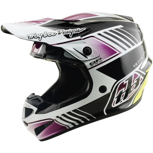 Casque de Motocross GP Pro Segment MIPS Noir/Jaune incliné de droite