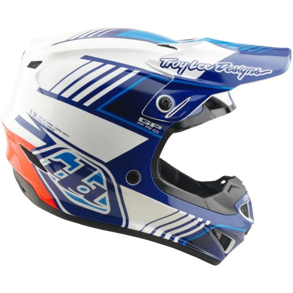 Casque de Motocross GP Pro Segment MIPS Bleu/Orange de gauche