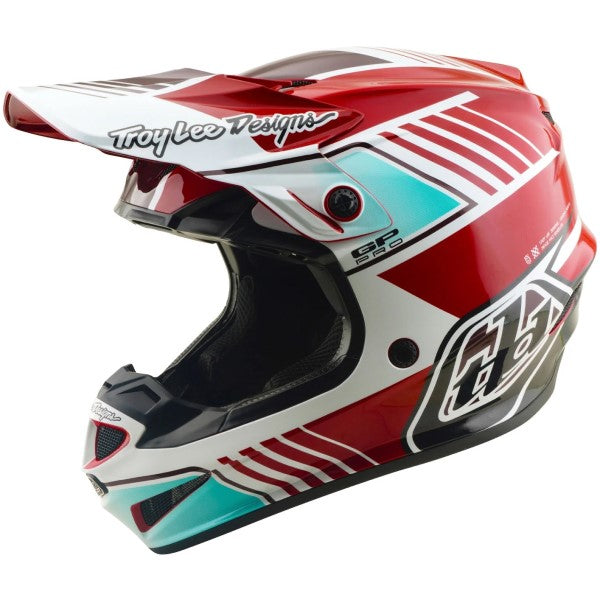Casque de Motocross GP Pro Segment MIPS Rouge/Bleu incliné de droite