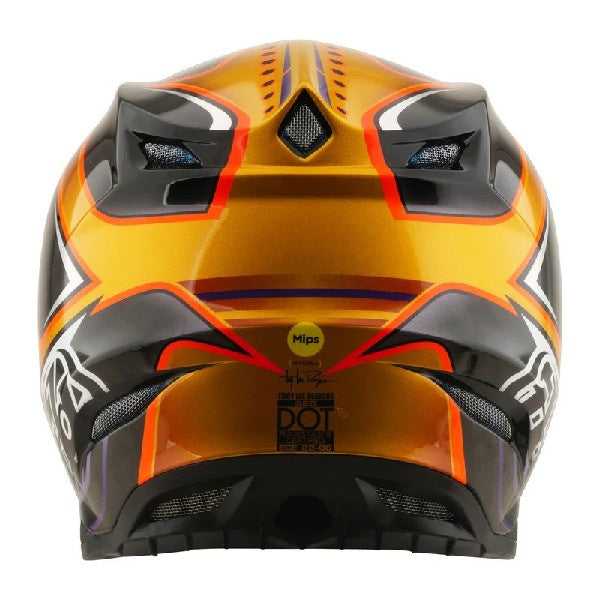 Casque de Motocross SE5 Crest Carbone Or, Dos