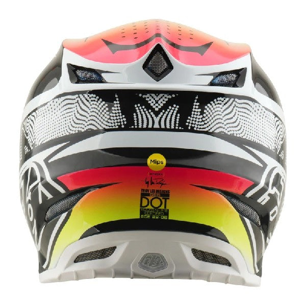 Casque de Motocross SE5 Lined Up Carbone Blanc, Dos