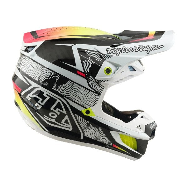 Casque de Motocross SE5 Lined Up Carbone Blanc, côté droit
