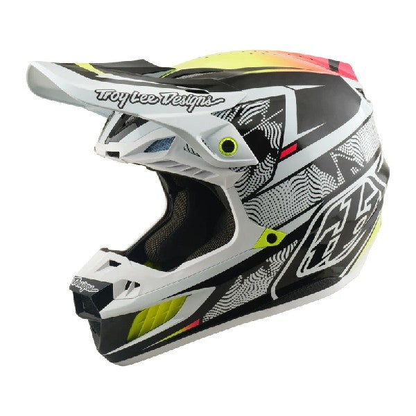 Casque de Motocross SE5 Lined Up Carbone Blanc, côté gauche