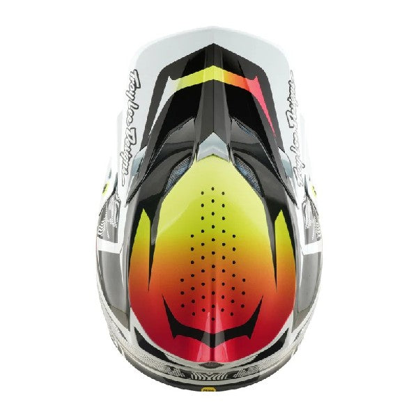 Casque de Motocross SE5 Lined Up Carbone Blanc, Dessus