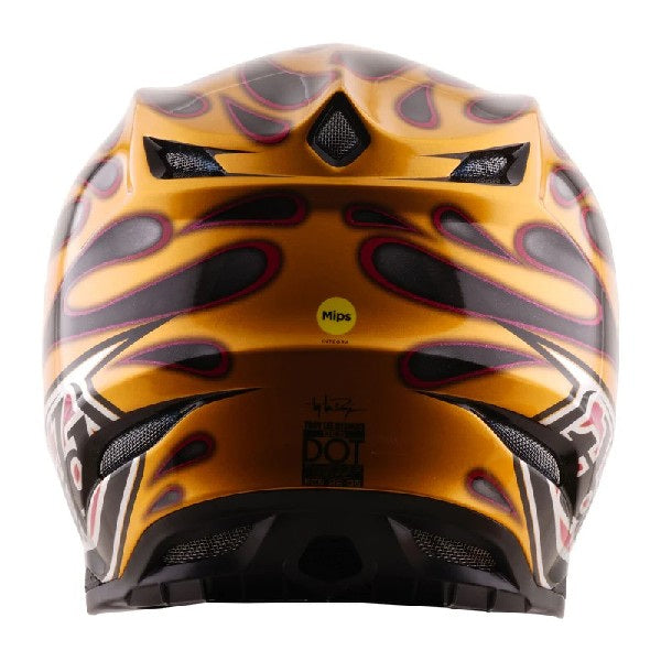 Casque de Motocross SE5 Overspray Up Carbone Noir/Or, Dos