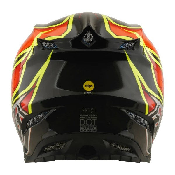 Casque de Motocross SE5 Wings Carbone Rouge, Dos