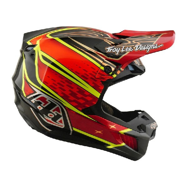 Casque de Motocross SE5 Wings Carbone Rouge, côté droit