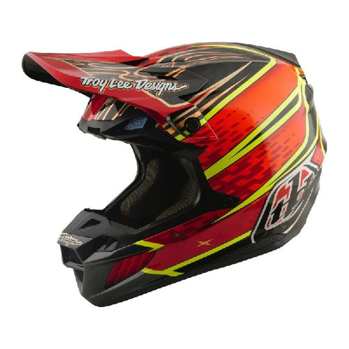 Casque de Motocross SE5 Wings Carbone Rouge, côté gauche