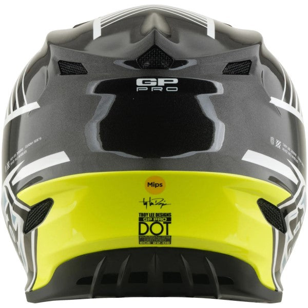 Casque de Motocross GP Pro Segment MIPS Junior Gris/Jaune de dos