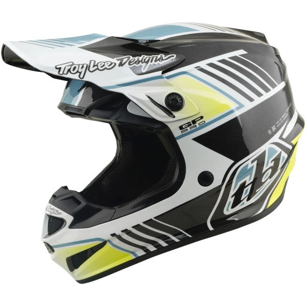 Casque de Motocross GP Pro Segment MIPS Junior Gris/Jaune incliné de droite