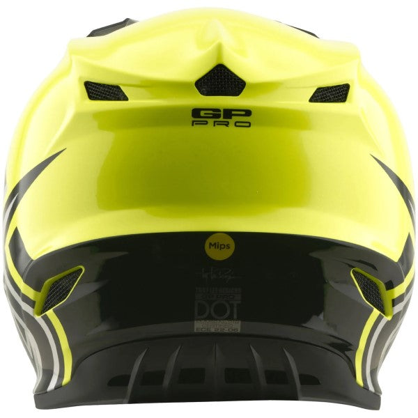 Casque de Motocross GP Pro Mono MIPS Junior Troy Lee Designs haute-visibilité/noir, arrière