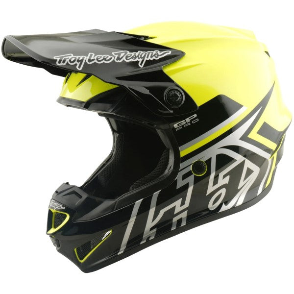 Casque de Motocross GP Pro Mono MIPS Junior Troy Lee Designs haute-visibilité/noir, de 3/4