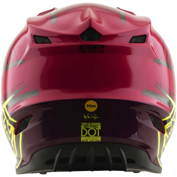 Casque de Motocross GP Pro Segment MIPS Junior Noir/Fushia de dos