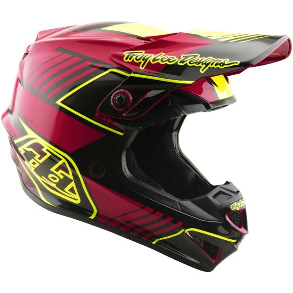 Casque de Motocross GP Pro Segment MIPS Junior Noir/Fushia incliné de gauche