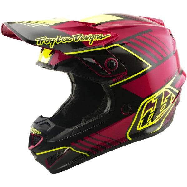 Casque de Motocross GP Pro Segment MIPS Junior Noir/Fushia incliné de droite