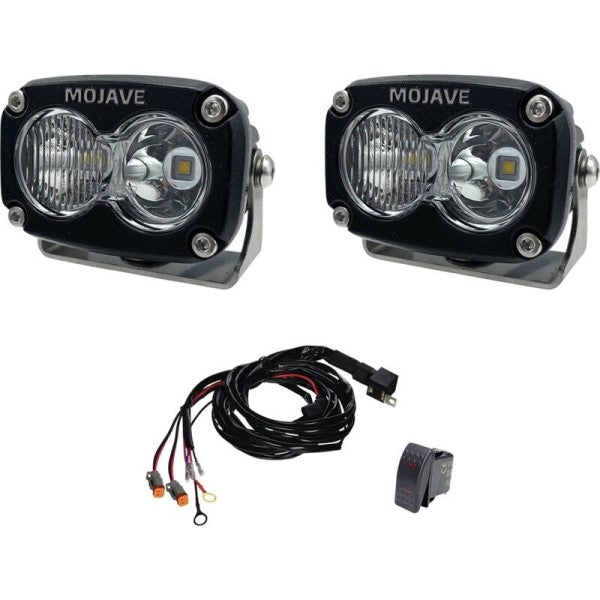 Ensemble de Phares Mojave Dual LED Racing TLM2X3-KIT, de face