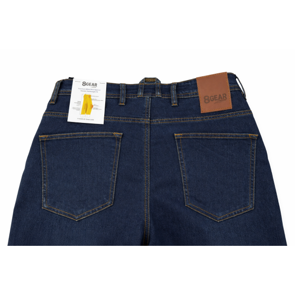 Pantalon de Moto Jeans Kevlar 8Gear Brun - arrière