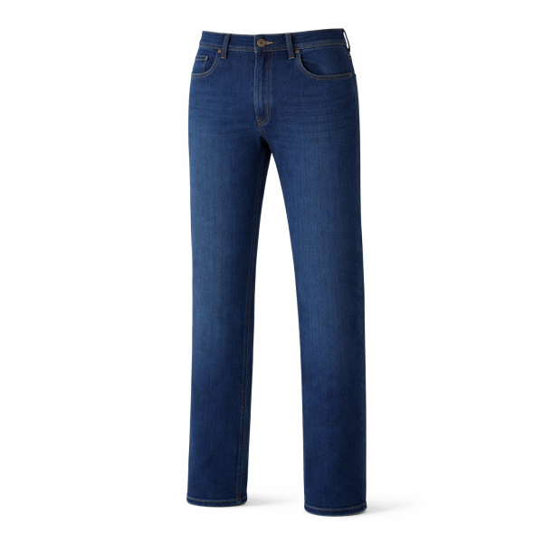 Pantalon de Moto Jeans Dyneema 8Gear Bleu, de face