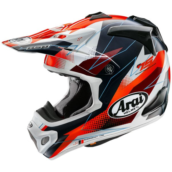 Casque de Motocross VX-PRO4 Graphique Rouge incliné de droite