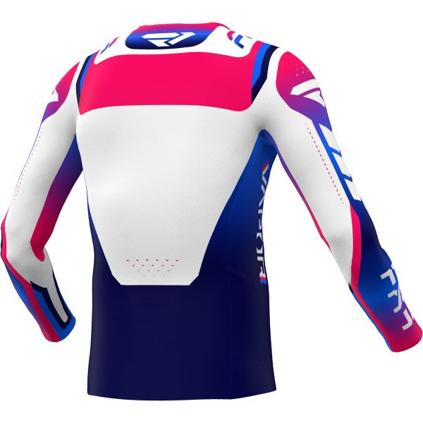 Chandail de Motocross Vapor Air Blanc/Rose incliné de dos