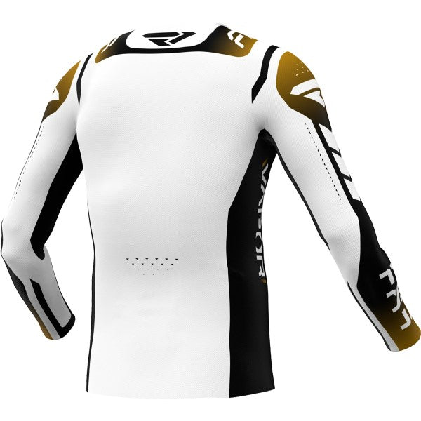 Chandail de Motocross Vapor Air Blanc/Or incliné de dos
