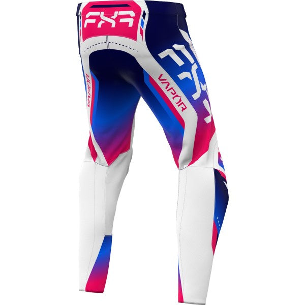 Pantalon de Motocross Vapor Air Blanc/Rose incliné de dos