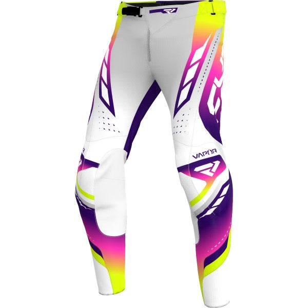 Pantalon de Motocross Vapor Air Blanc/Mauve incliné de face