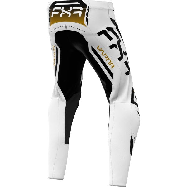 Pantalon de Motocross Vapor Air Blanc/Or incliné de dos