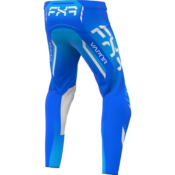 Pantalon de Motocross Vapor Bleu/Blanc incliné de dos