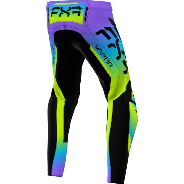 Pantalon de Motocross Vapor Noir/Multicolore incliné de dos