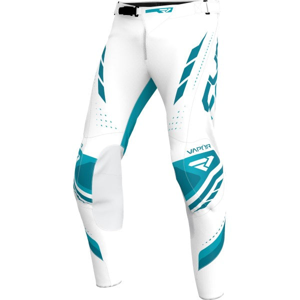Pantalon de Motocross Vapor Blanc/Vert incliné de face