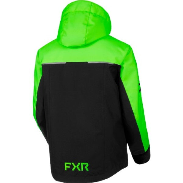 Manteau de Motoneige Kicker Enfant  Noir/Vert, Dos