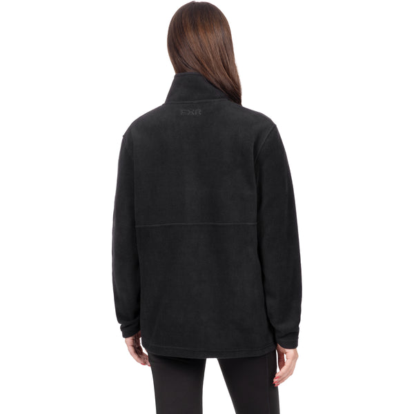 Coton Ouaté Aspen 1/4 Zip Femme Noir, de dos